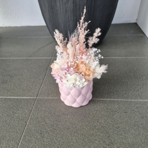 pastel colour preserved flowers arranged